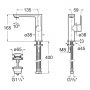 Roca Targa A5A405FC00 bateria umywalkowa stojąca chrom zdj.2