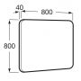 Roca Luna A812414000 lustro 80x80 cm kwadratowe czarny zdj.2
