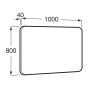 Roca Luna A812415000 lustro 100x80 cm prostokątne czarny zdj.2