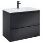 Roca Claudia A857795532 szafka 80x45.6x63.5 cm podumywalkowa wisząca czarna zdj.1