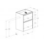 Roca Gap Pro A857907464 szafka 48.5x37.6x63.5 cm podumywalkowa wisząca dąb zdj.2