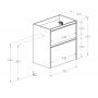 Roca Gap Pro A857908538 szafka 58.5x37.6x63.5 cm podumywalkowa wisząca niebieska zdj.2