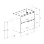Roca Gap Pro A857909532 szafka 68.5x37.6x63.5 cm podumywalkowa wisząca czarna zdj.2