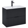 Roca Reef A857955532 szafka 80x45x63.5 cm podumywalkowa wisząca czarna zdj.1