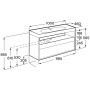 Roca Meridian A858108608 szafka 100x46x56.5 cm podumywalkowa wisząca czarna-dąb zdj.2