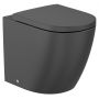 Roca Meridian A347747080 miska wc stojąca bez kołnierza ze spłukiwaniem wirowym czarny mat zdj.1