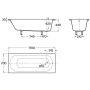 Roca Genova-N A248774000 wanna prostokątna 170x70 cm biała zdj.2