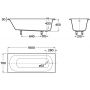 Roca Genova-N A248775000 wanna prostokątna 160x70 cm biała zdj.2