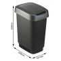Rotho Twist 1754308850 kosz na śmieci 10 l czarny zdj.2