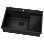 Ruvetti Absol 80 3001ABFB80W zlewozmywak granitowy z wkładką ociekową 76x50 cm czarny zdj.7