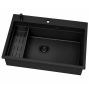 Ruvetti Absol 80 3001ABFB80W zlewozmywak granitowy z wkładką ociekową 76x50 cm czarny zdj.8