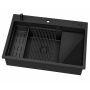 Ruvetti Absol 80 3001ABFB80W zlewozmywak granitowy z wkładką ociekową 76x50 cm czarny zdj.3