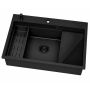 Ruvetti Absol 80 3001ABFB80W zlewozmywak granitowy z wkładką ociekową 76x50 cm czarny zdj.9