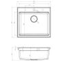 Ruvetti Absol 60 3001ABGR60W zlewozmywak granitowy 56x50 cm szary/grafitowy/onyx zdj.2