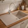 Ruvetti Axel 3001AXBE160W zlewozmywak granitowy 79x50 cm beżowy zdj.6