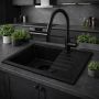 Ruvetti Axel 3001AXFB120W zlewozmywak granitowy 65x50 cm czarny zdj.6