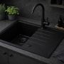 Ruvetti Axel 3001AXFB140W zlewozmywak granitowy 68x49.5 cm czarny zdj.7