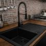 Ruvetti Axel 3001AXFB160W zlewozmywak granitowy 79x50 cm czarny zdj.6