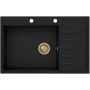 Ruvetti Axel 160 K 3001AXKFB160KWPVDCH zlewozmywak granitowy 79x50 cm czarny zdj.3