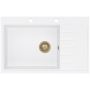 Ruvetti Axel 160 K 3001AXKWH160KWPVDCH zlewozmywak granitowy 79x50 cm biały zdj.3