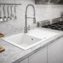 Ruvetti Axel 3001AXWH160W zlewozmywak granitowy 79x50 cm biały zdj.6