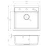 Ruvetti Ditto 3001DBC60W zlewozmywak granitowy 56x51 cm czarny zdj.2