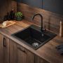 Ruvetti Ditto 3001DBC60W zlewozmywak granitowy 56x51 cm czarny zdj.5