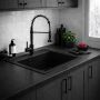 Ruvetti Ditto 3001DFB60W zlewozmywak granitowy 56x51 cm czarny zdj.6
