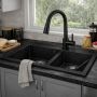 Ruvetti Doblo 3001DOBCW zlewozmywak granitowy 75.6x44.7 cm czarny zdj.5