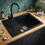 Ruvetti Pino 3001PIBC120W zlewozmywak granitowy 60x44 cm czarny zdj.6