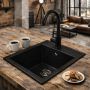 Ruvetti Pino 3001PIBC40W zlewozmywak granitowy 50x40 cm czarny zdj.6