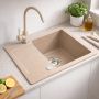 Ruvetti Pino 3001PIBE120W zlewozmywak granitowy 60x44 cm beżowy zdj.6