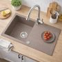 Ruvetti Pino 3001PIBE160W zlewozmywak granitowy 77x44 cm beżowy zdj.6