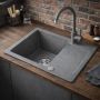 Ruvetti Pino 3001PIGR120W zlewozmywak granitowy 60x44 cm szary/grafitowy/onyx zdj.6