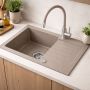Ruvetti Pineko 3001PNBE140W zlewozmywak granitowy 68x44.2 cm beżowy zdj.6