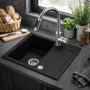 Ruvetti Signum 3001SBC120W zlewozmywak granitowy 59x50 cm czarny zdj.6