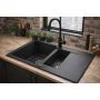 Ruvetti Signum 3001SBC1560W zlewozmywak granitowy 79x49.5 cm czarny zdj.6
