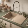 Ruvetti Signum 3001SBE160W zlewozmywak granitowy 79x50 cm beżowy zdj.6