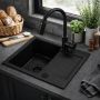 Ruvetti Signum 3001SFB120W zlewozmywak granitowy 59x50 cm czarny zdj.6