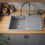 Ruvetti Signum 3001SGR160W zlewozmywak granitowy 79x50 cm szary/grafitowy/onyx zdj.6
