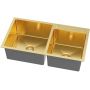Ruvetti Linar 5002LPVDGOLD260W zlewozmywak z dozownikiem 78x45 cm złoty zdj.1