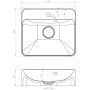 Ruvetti Arona DOLAR4539 umywalka 45x39 cm prostokątna nablatowa biała zdj.2