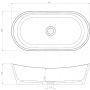 Ruvetti Arina DOLARI6030 umywalka 60x30 cm owalna nablatowa biała zdj.2