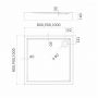 Schedpol Standard Plus 32160 brodzik kwadratowy 80x80 cm biały zdj.2