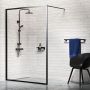 Sealskin Contour CDA31386195100 ścianka prysznicowa walk-in 140 cm czarny mat/szkło przezroczyste zdj.8