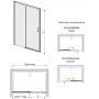 Sanplast Free Zone 600271311059401 drzwi prysznicowe 100 cm rozsuwane czarny mat/szkło przezroczyste zdj.2