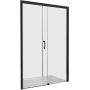 Sanplast Free Zone 600271312059401 drzwi prysznicowe 100 cm rozsuwane czarny mat/szkło przezroczyste zdj.1