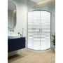 Sanplast Fris 600331026038180 kabina prysznicowa 90x90 cm półokrągła srebrny połysk/szkło ze wzorem zdj.3