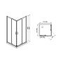 Sanplast Fris 602330305038400 kabina z brodzikiem 80x80 cm kwadratowa srebrny połysk/szkło przezroczyste zdj.2