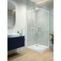 Sanplast Fris 602330306001400 kabina z brodzikiem 90x90 cm kwadratowa biały połysk/szkło przezroczyste zdj.1